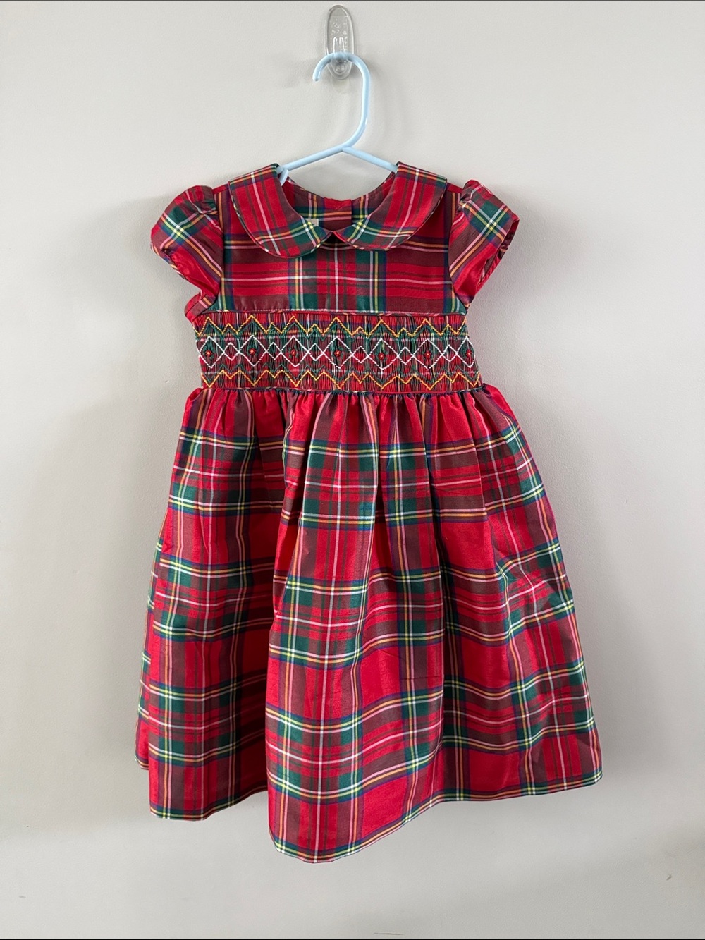 Laura Ashley Red Plaid Smocked Holiday Dress